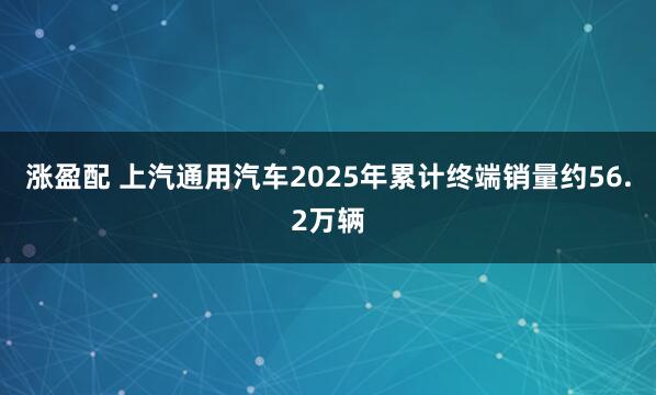 涨盈配 上汽通用汽车2025年累计终端销量约56.2万辆